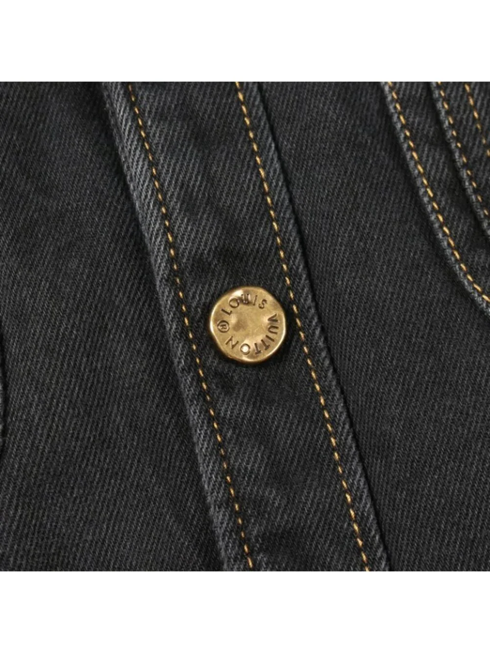 Louis Vuitton Denim Jacket Logo Embroidery Uq4 Cotton